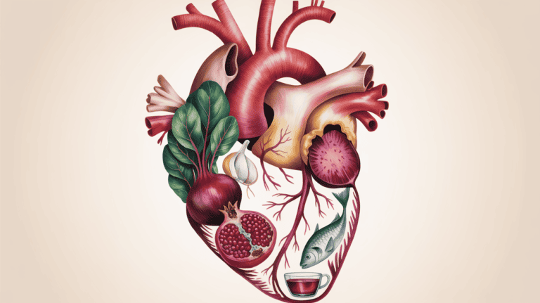 Detailed illustration of the human heart highlighting key structures for anti-inflammatory health.